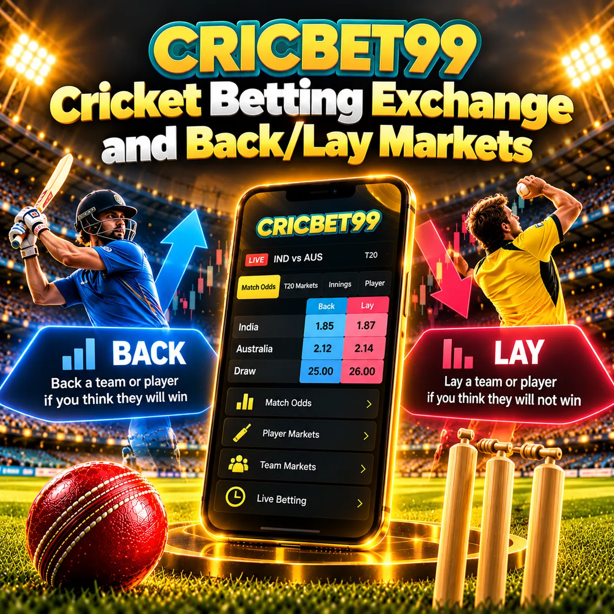 Cricket Betting Exchange and Back/Lay Markets